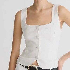 J. Crew Scoopneck linen-blend vest